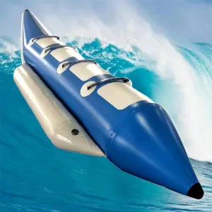 Inflatable Banana Boat in Water Park, Water Flying Fish Amusement Surfing Equipment, Water Inflatable Toys, Single Row Banana Boat Water Leisure and Entertainment