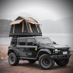 Inflatable Roof Top Tent: 2-3 Person Foldable SUV Truck Camping Shelter - Quick Setup Oxford Fabric & Accessories Included - Elevated Glamping for Outdoor Adventures