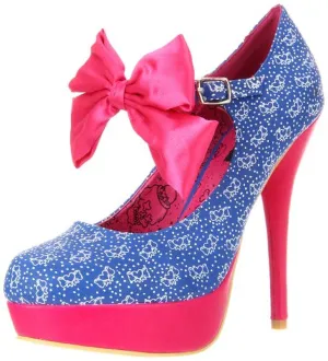 Iron Fist Women's Bow Me Platform Pump,Blue,10 M US
