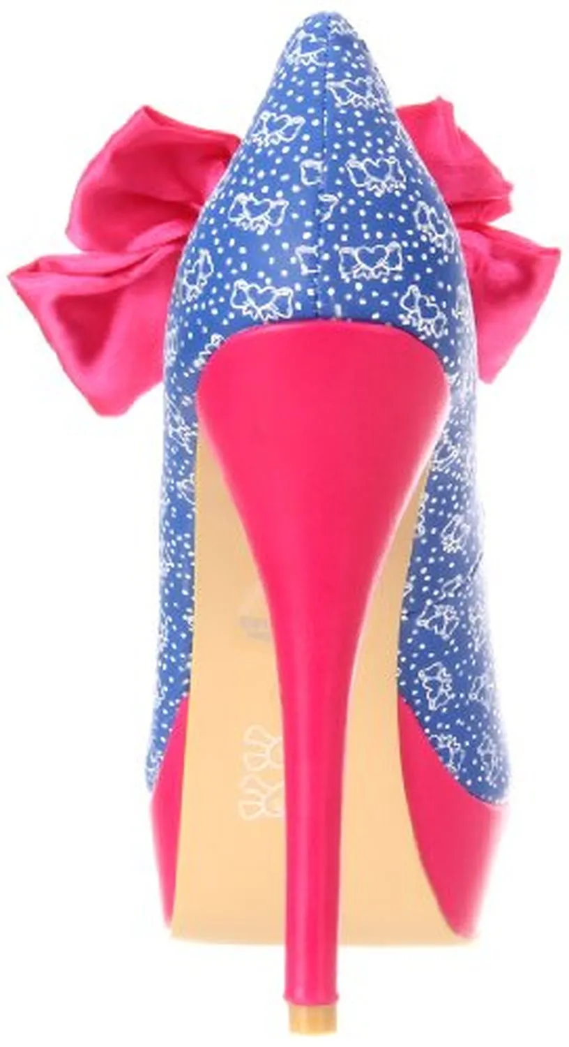 Iron Fist Women's Bow Me Platform Pump,Blue,10 M US