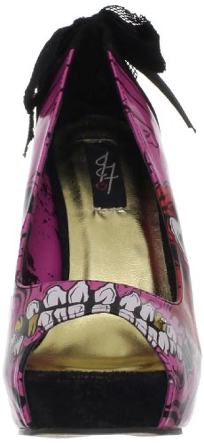 Iron Fist Women's Gold Digger Platform Pump,Pink-Black,8 M US