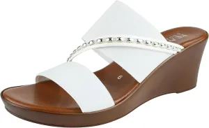ITALIAN Shoemakers Pert Women's Wedge Open Toe Strap Sandal for Women