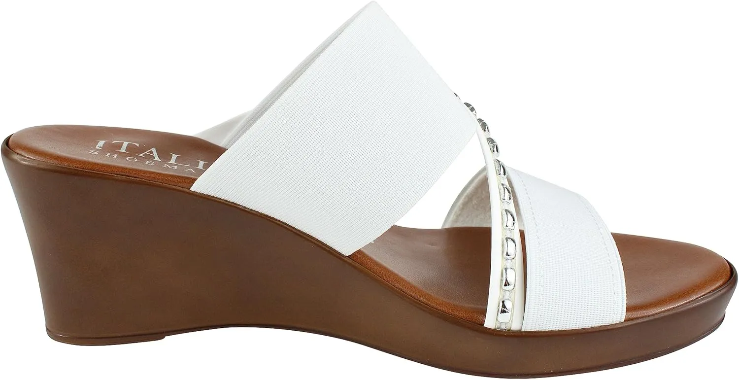 ITALIAN Shoemakers Pert Women's Wedge Open Toe Strap Sandal for Women
