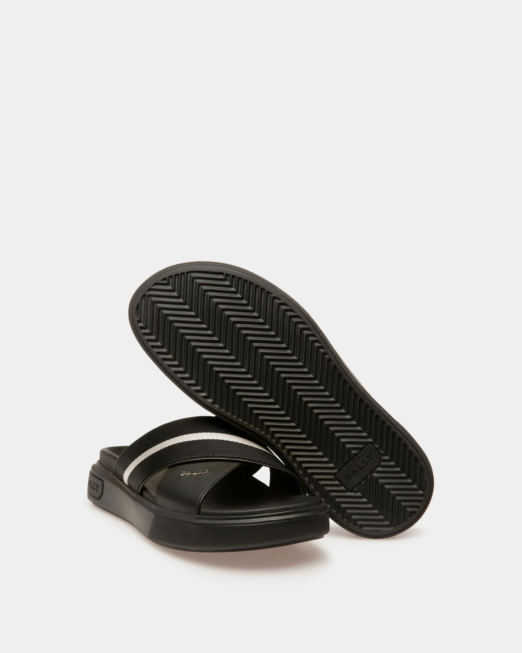Jake Leather Sandals In Black
