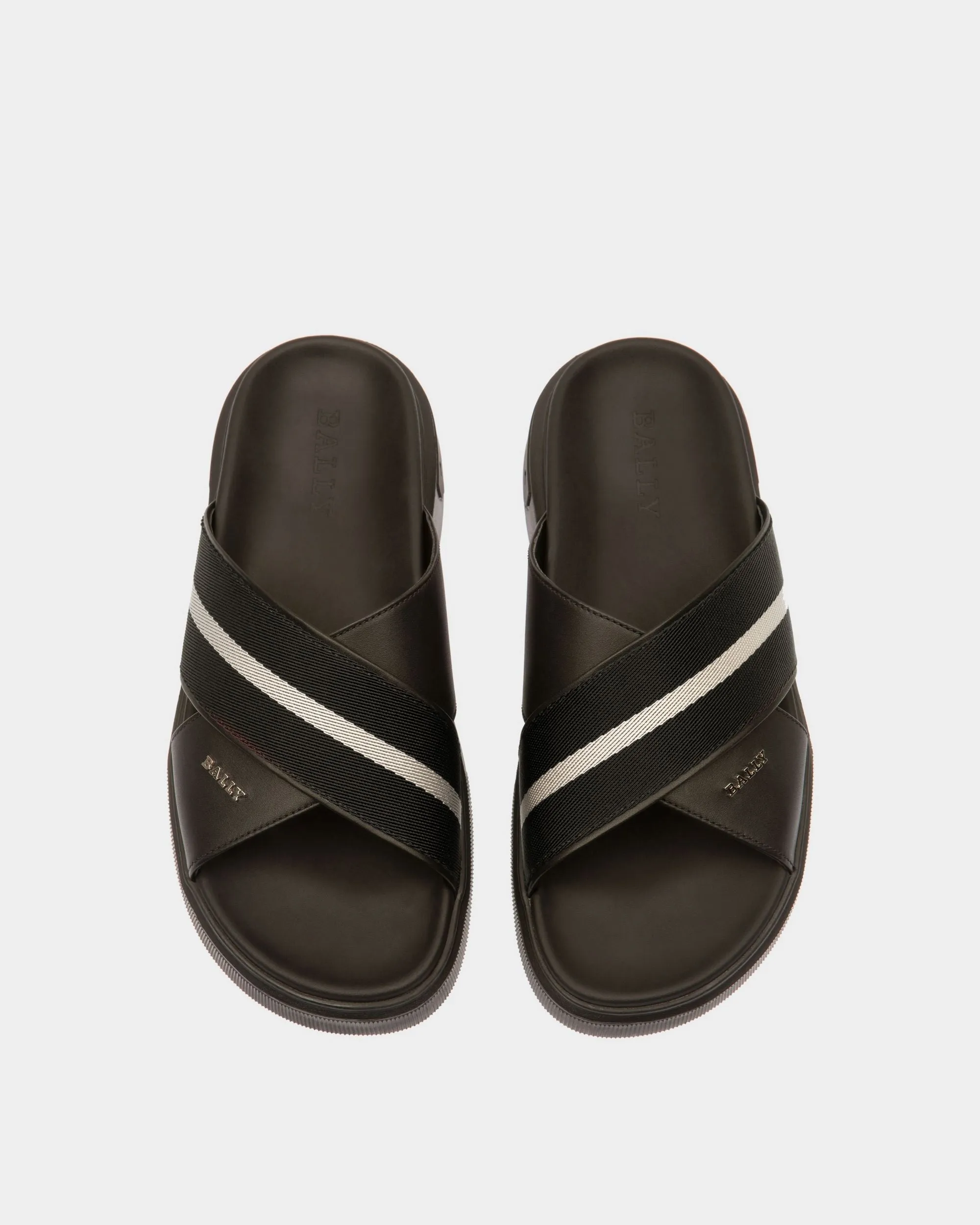 Jake Leather Sandals In Black