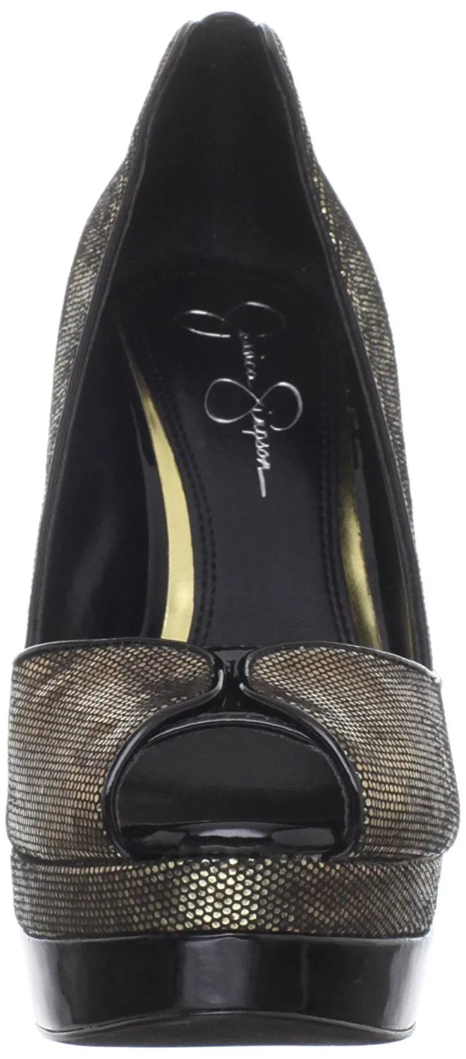 Jessica Simpson Women's Evette Platform Pump,Tarnish Gold,6 M US