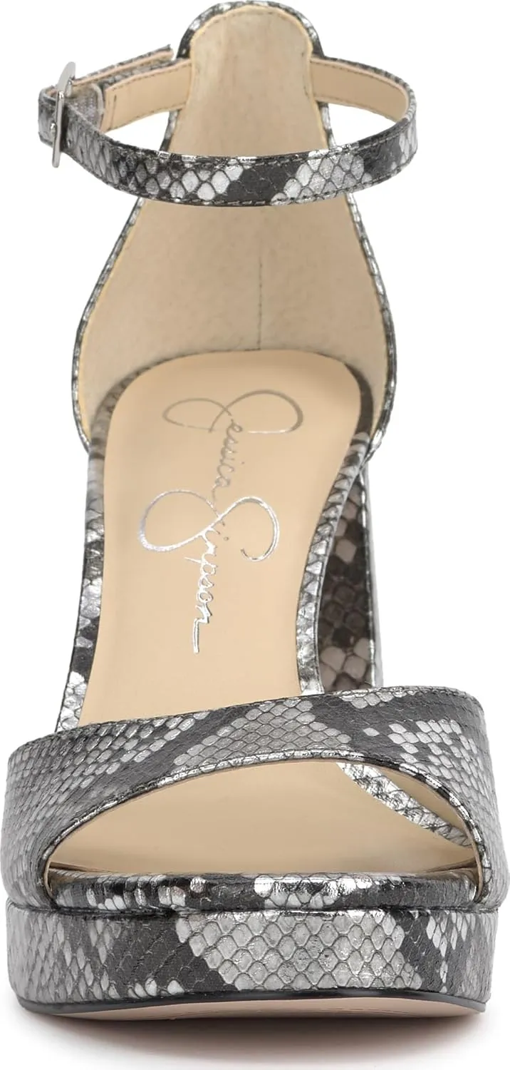 Jessica Simpson Womens Kaliah Shimmer Faux Suede Ankle Strap