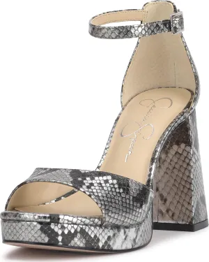 Jessica Simpson Womens Kaliah Shimmer Faux Suede Ankle Strap