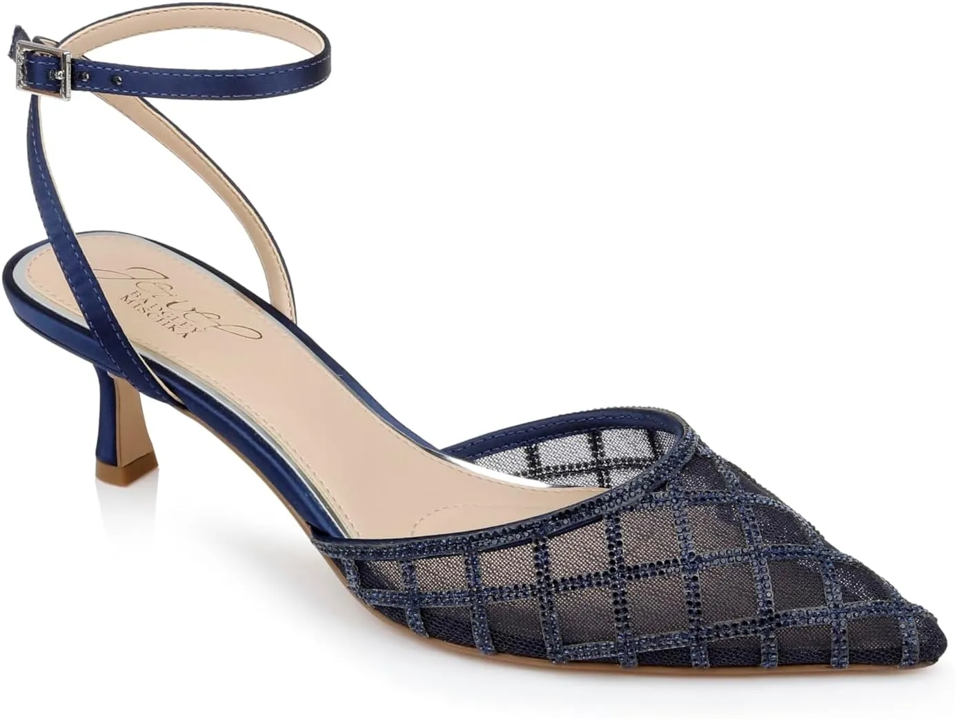 Jewel Badgley Mischka Yesenia Mesh Panel Kitten Heel