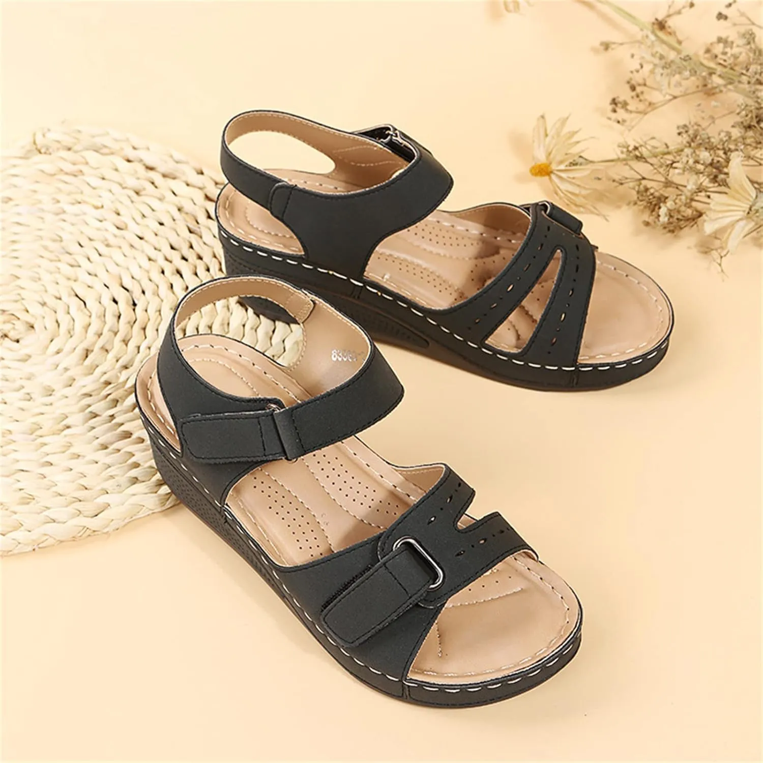 Ladmiple Sandals Women Fashion Dressy Summer Casual Wedge Heel Slip On Orthotic Flip Flops Orthopedic Slippers Slides
