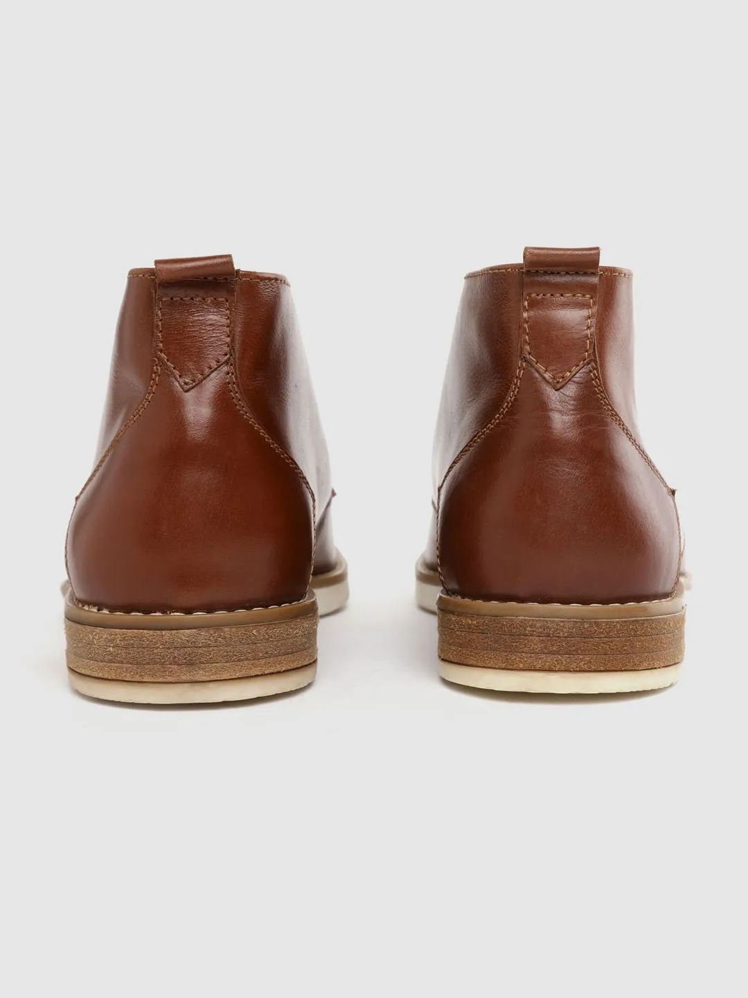 Leather High Ankle Lace Up Chelsea Boots