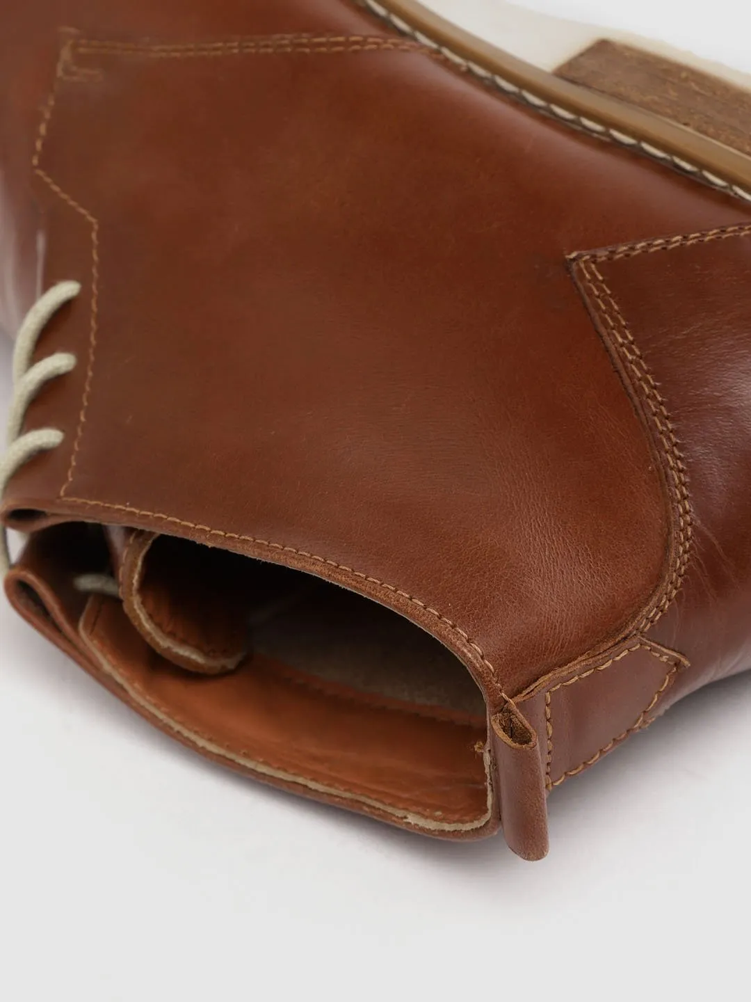 Leather High Ankle Lace Up Chelsea Boots