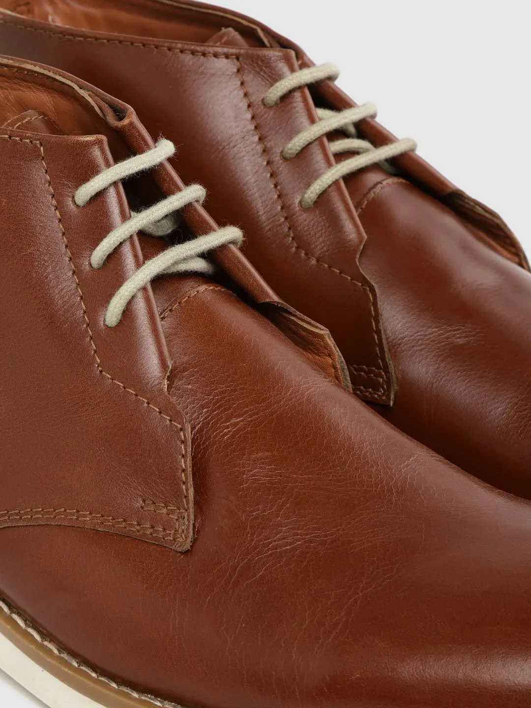Leather High Ankle Lace Up Chelsea Boots