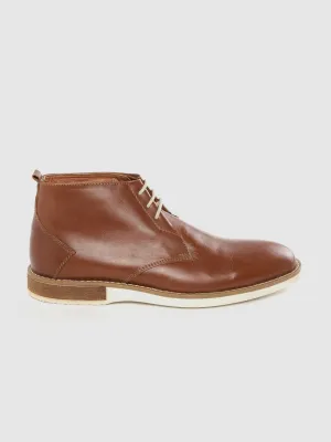Leather High Ankle Lace Up Chelsea Boots
