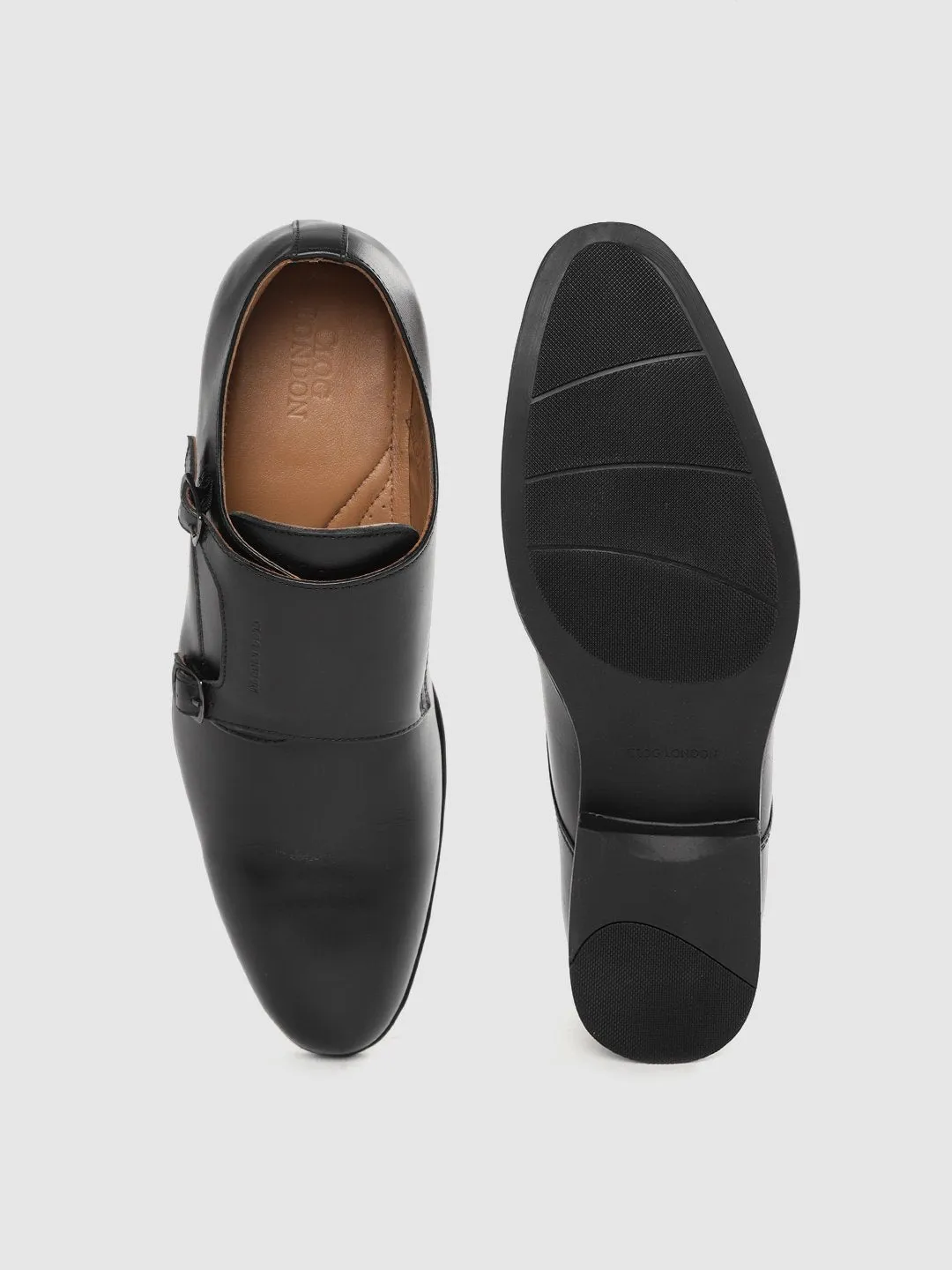 Leather Monk Strap Slip On Shoes
