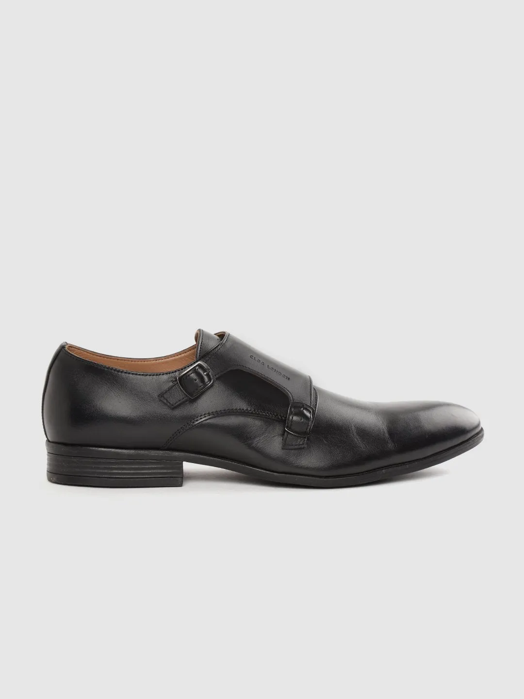 Leather Monk Strap Slip On Shoes
