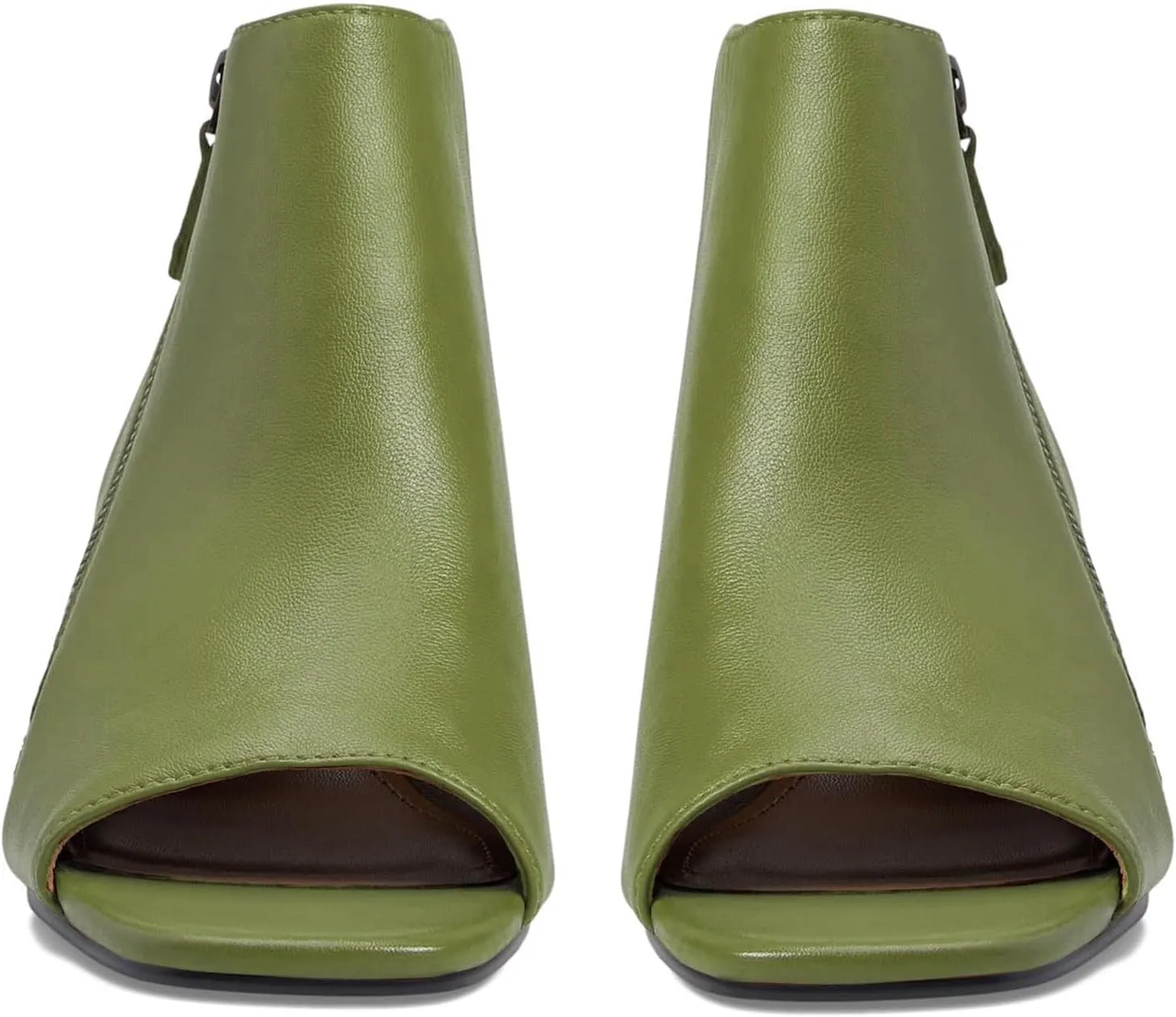 LEHOOR Women Chunky Heel Open Toe Booties Sandals Side Zipper Sandal Booties Cut Out 2 inch Block Stacked Heels Ankle Boots Peep Toe Backless Matte Casual Summer Booties 4-11 M US