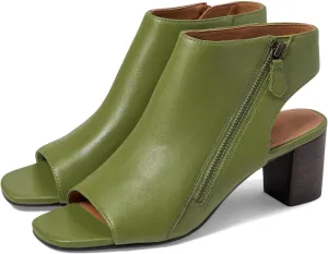 LEHOOR Women Chunky Heel Open Toe Booties Sandals Side Zipper Sandal Booties Cut Out 2 inch Block Stacked Heels Ankle Boots Peep Toe Backless Matte Casual Summer Booties 4-11 M US