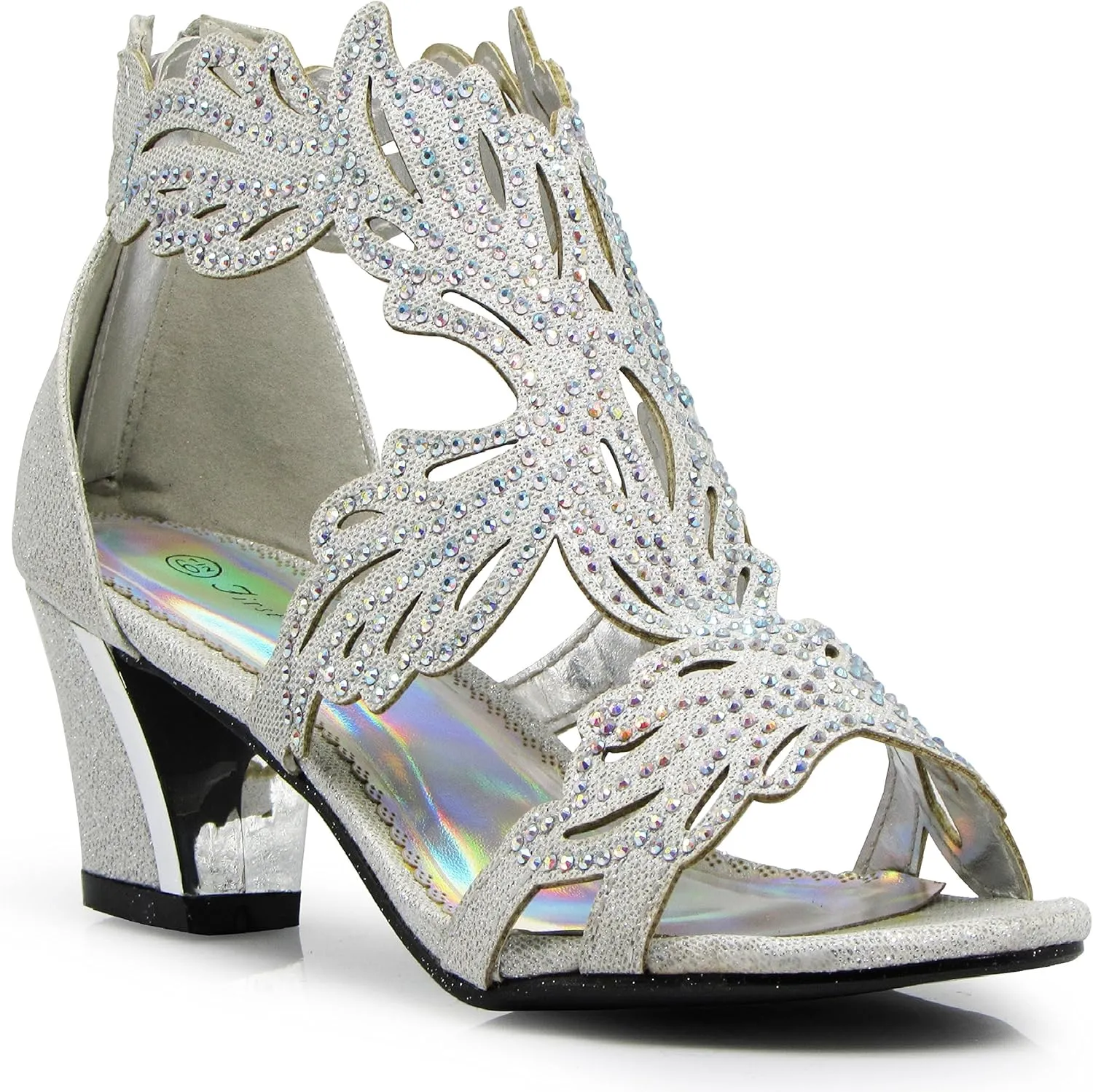 Lime03N Womens Open Toe Mid Heel Wedding Rhinestone Gladiator Sandal Wedge Shoes