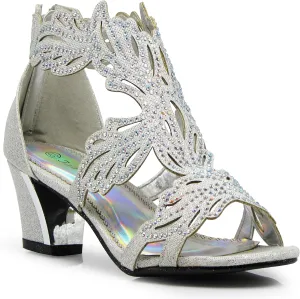 Lime03N Womens Open Toe Mid Heel Wedding Rhinestone Gladiator Sandal Wedge Shoes
