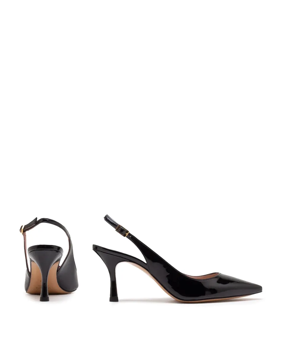 Lindsay Slingback Pump 3.5 - Black Patent Leather
