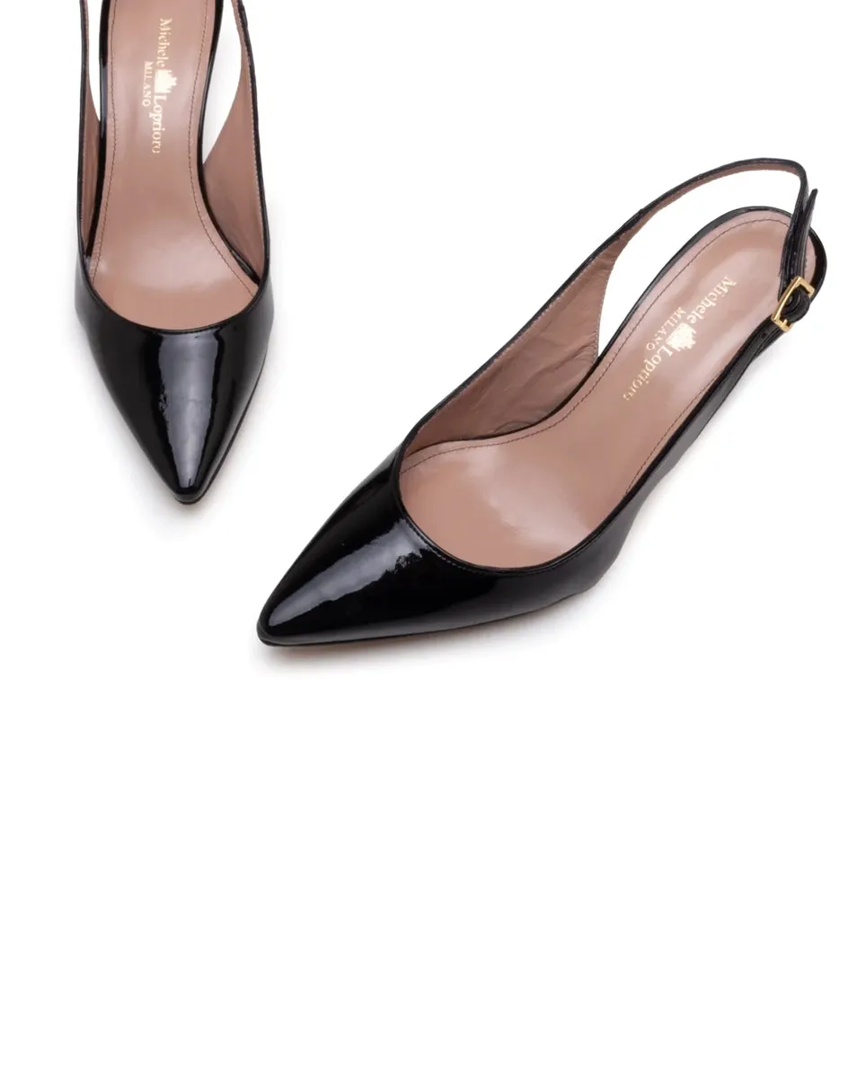 Lindsay Slingback Pump 3.5 - Black Patent Leather