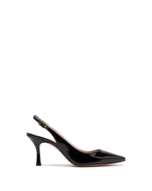 Lindsay Slingback Pump 3.5 - Black Patent Leather