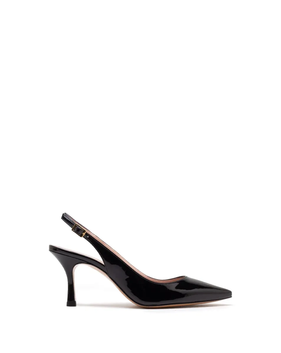 Lindsay Slingback Pump 3.5 - Black Patent Leather