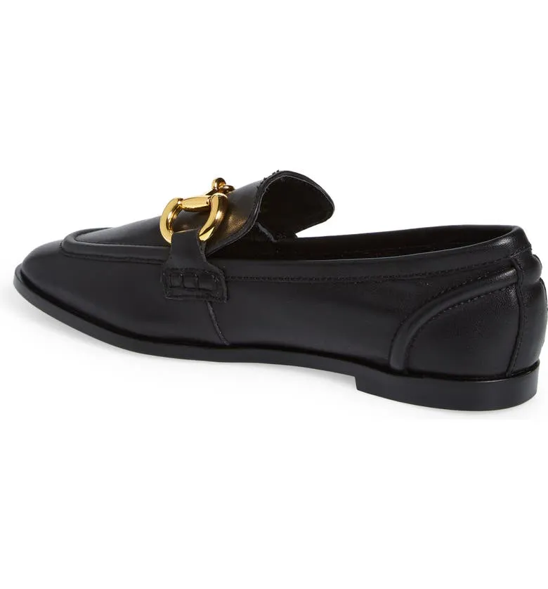 Loafer On Leather Black Gold Free returns Flat Slip Jeffrey Bit Contemporary Velviteen Buckle Campbell