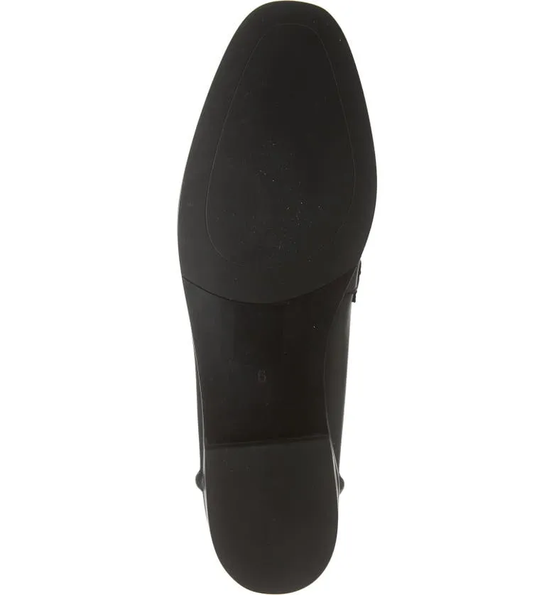 Loafer On Leather Black Gold Free returns Flat Slip Jeffrey Bit Contemporary Velviteen Buckle Campbell