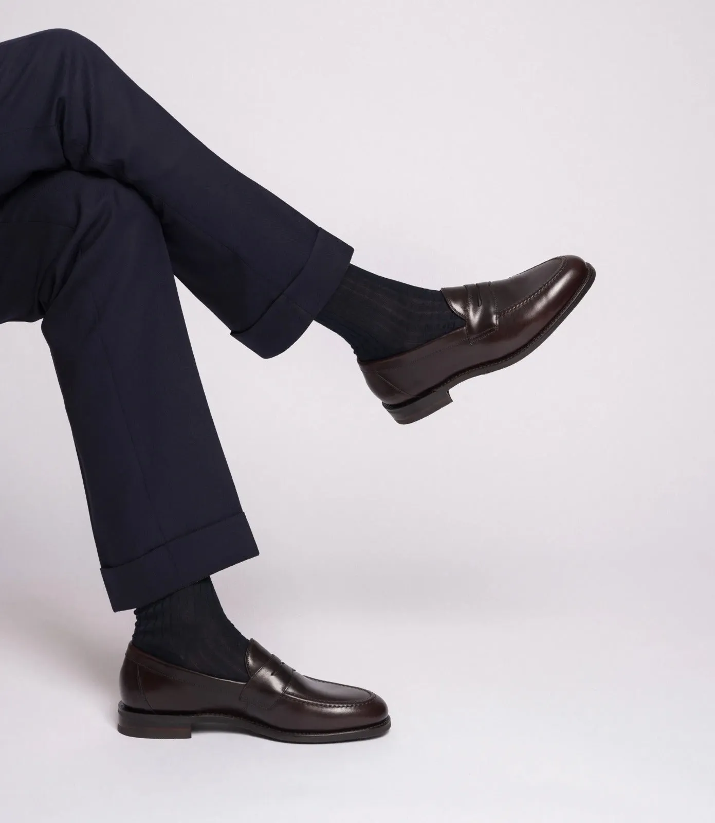 LOAKE Imperial Loafer - Dark Brown Calf  - (F) fitting rubber Sole