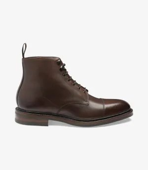 LOAKE ROEHAMPTON DARK BROWN DERBY BOOT TOE CAP RUBBER SOLE F-MEDIUM