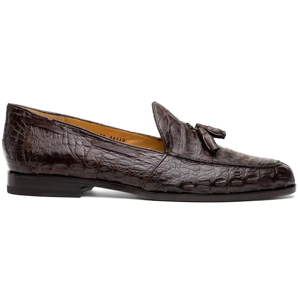 Marco Di Milano Bianchi Brown Genuine Caiman Crocodile Loafers
