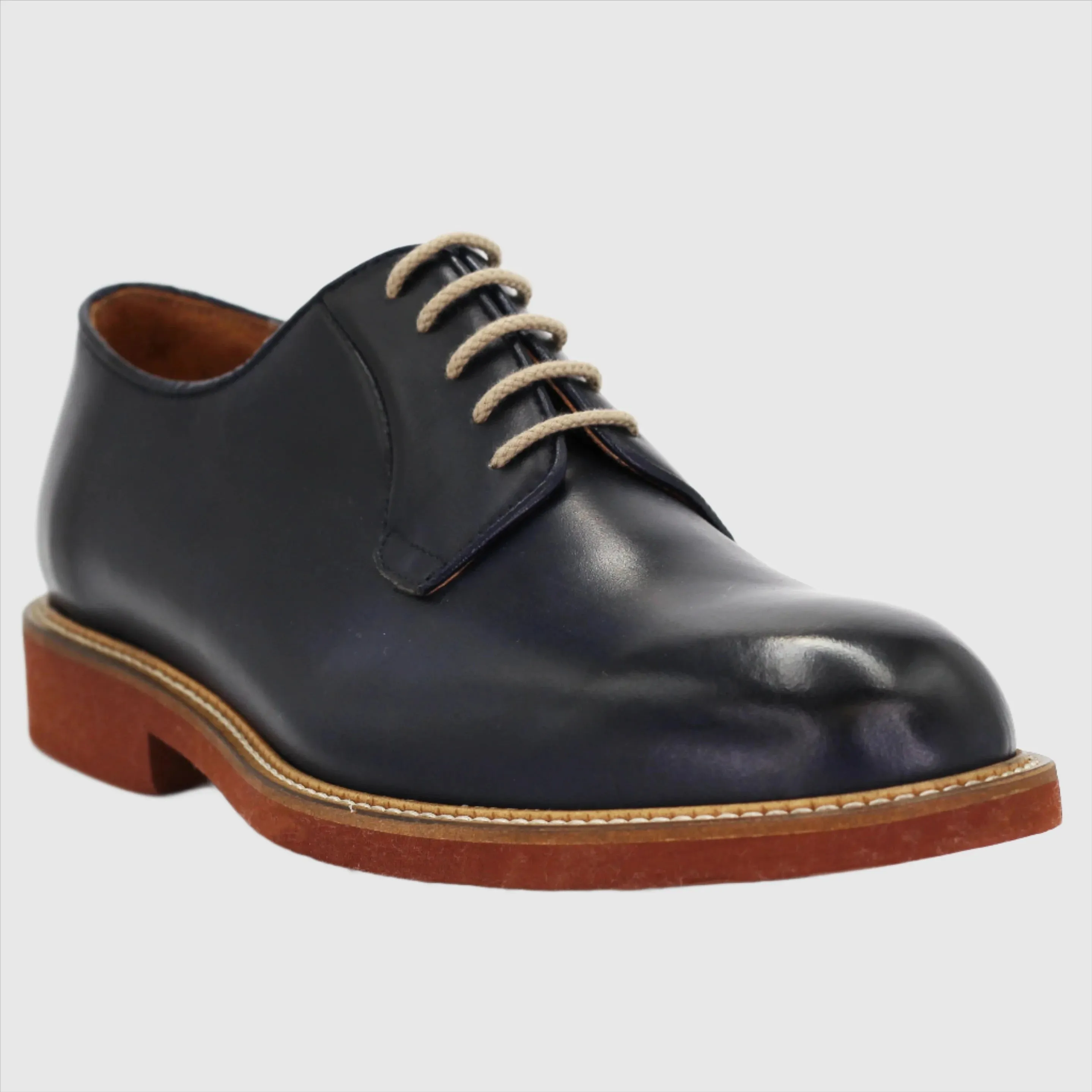 Men's Derby Lace-Up in Calf Leather Blue (GRU1019D)