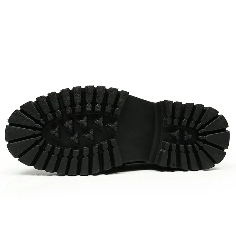 Men's Loafers - Chunky Sole & Metallic Hardware Refined Versatility