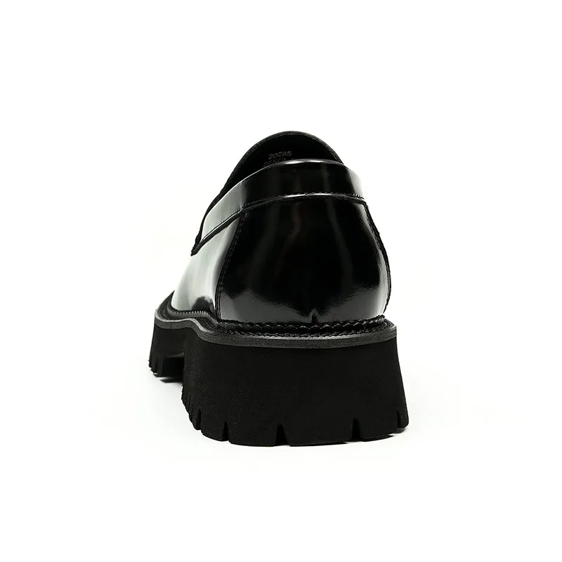 Men's Loafers - Chunky Sole & Metallic Hardware Refined Versatility