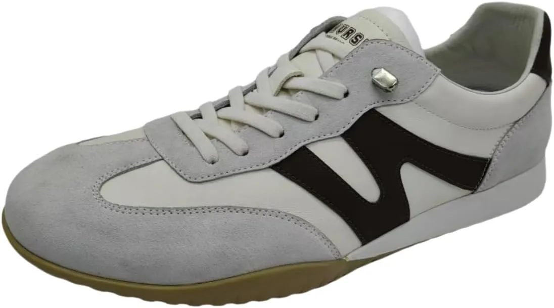Men’s Retro Style Low-Top Sneakers, Suede Leather Casual Shoes with Gum Sole, Vintage German Trainer-Inspired Fashion Sneakers for Everyday Wear