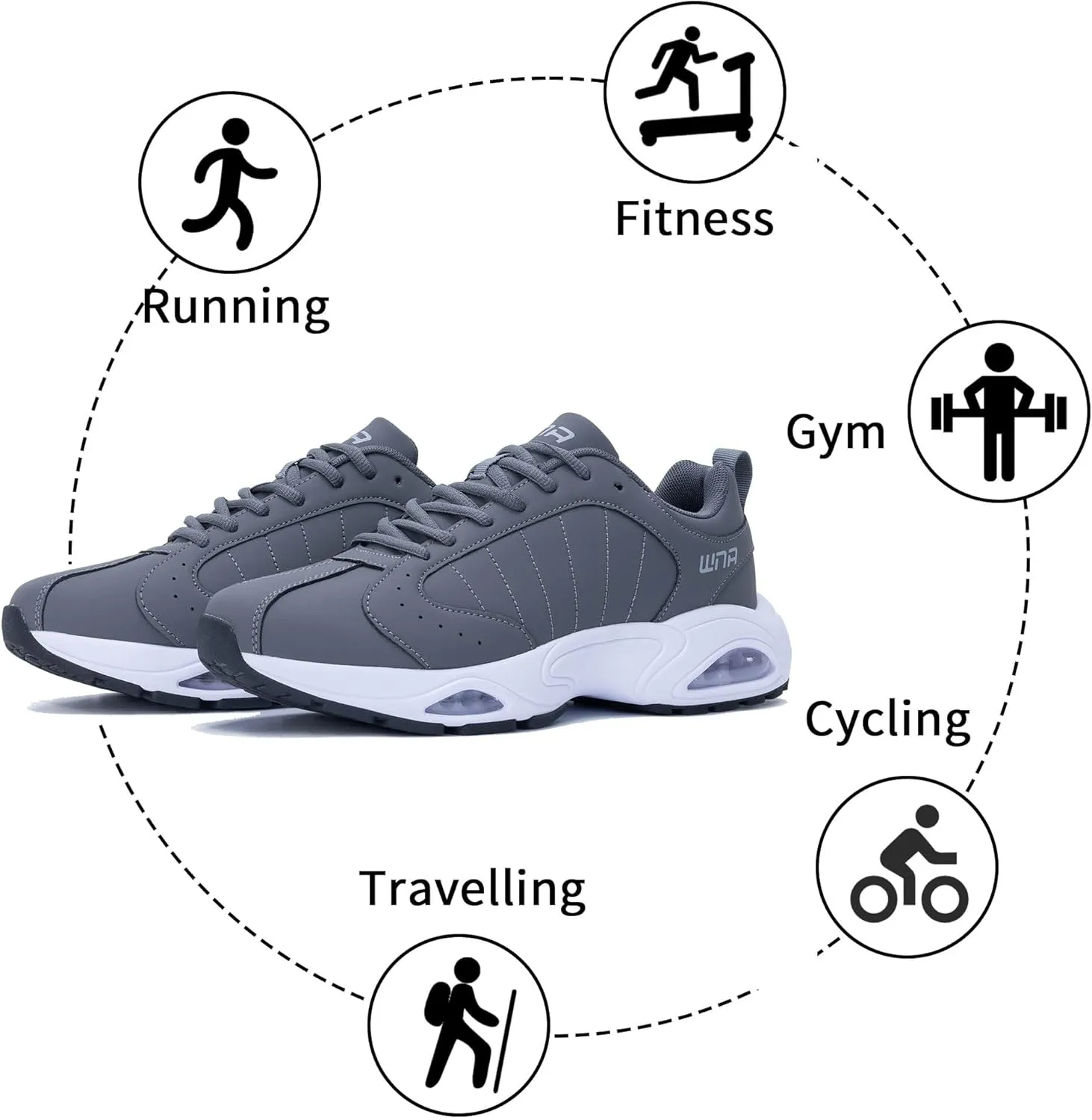 Mens Tennis Running Shoes Air Athletic Comfortable Walking Shoes Gym Jogging Workout Breathable Fashion Sneaker Size US 7-13
