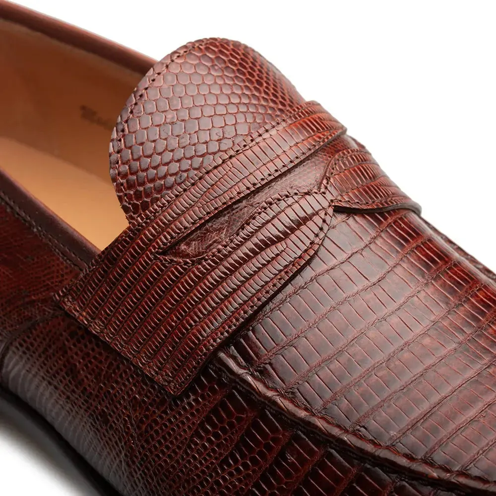 Mezlan Mayor 50121-L Sport Genuine Lizard Penny Loafers