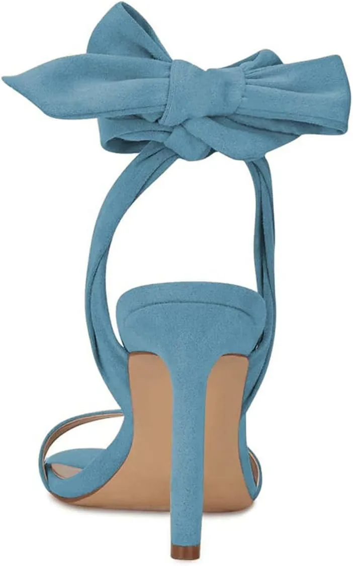 Milooey shoes Women Elegant Open Toe Strappy Heeled Sandal Lace Up Block High Heels Ankle Strap Party Dress Prom Lady Shoes Size 4-16 Us