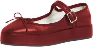 miss left Women Classic Platform Heel Closed Round Toe Mary Jane Flats Bows Strap Buckle Pumps Comfy Dance Party Shoes Size 4-16 US