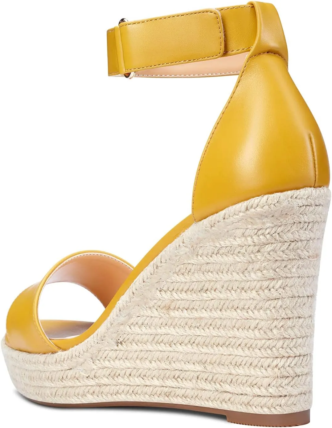 NobleOnly Womens High Heels Platform Wedge Sandals Ankle-Strap Peep-Toe Sandal Plus Shoes 10CM Heel