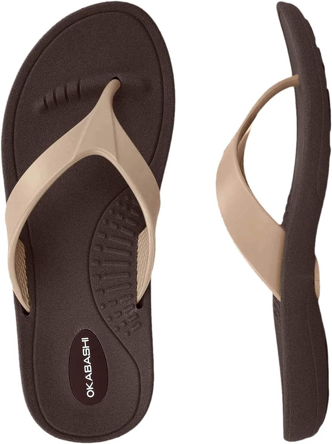 Okabashi Marina Women Open Toe Synthetic Silver Thong Sandal
