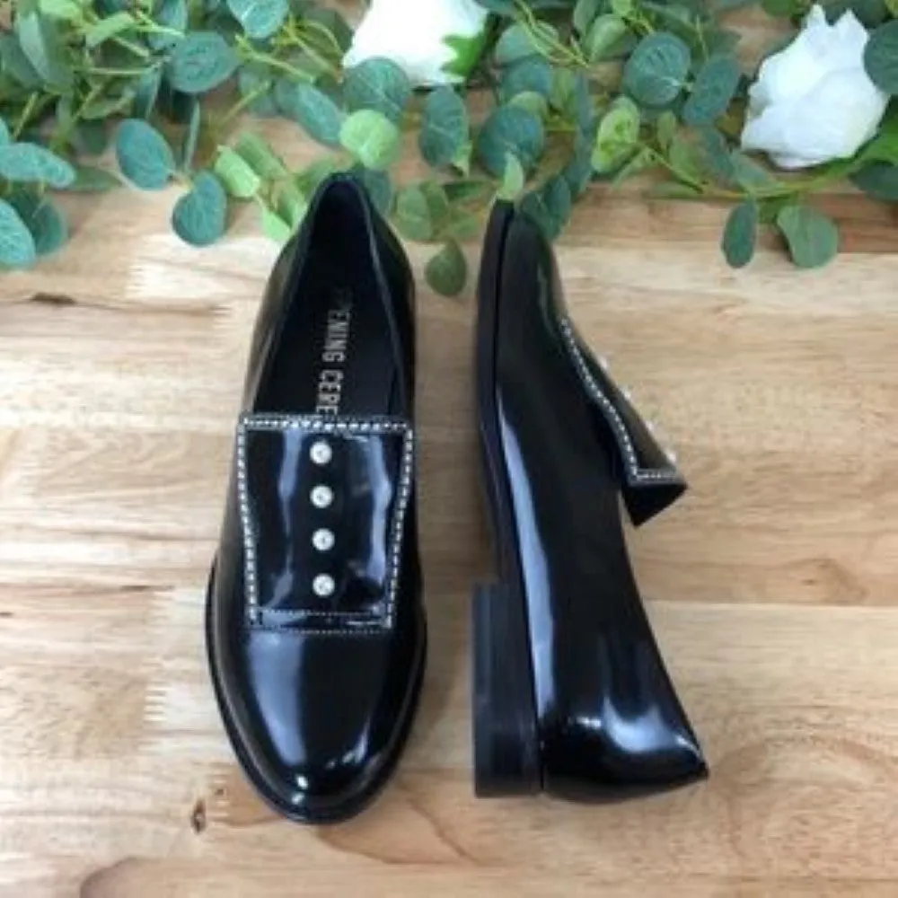 Opening Ceremony Leah Pearl Stitch Lining Oxford Flats 090, Black, 7 Us / 37 Eu