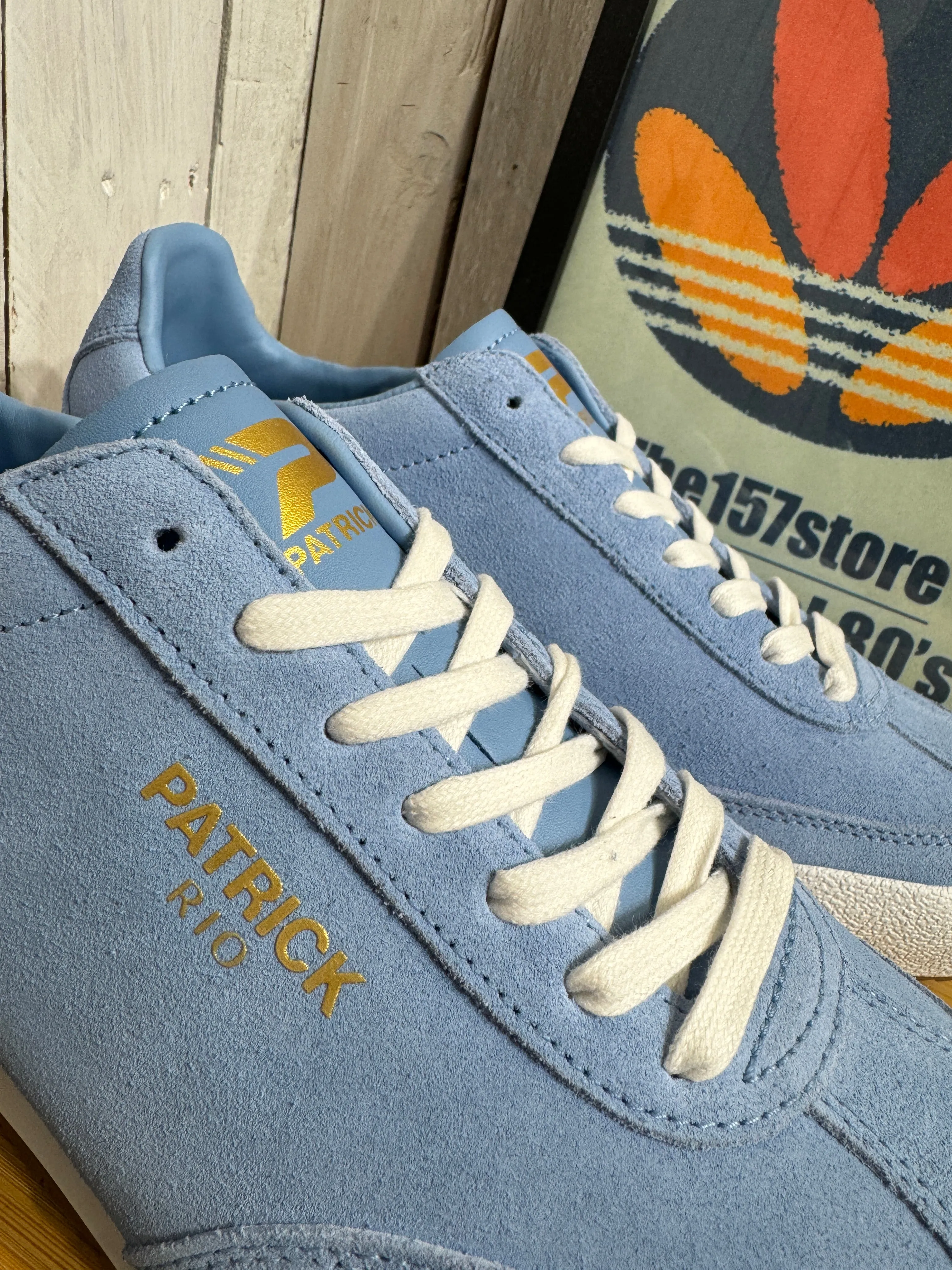 Patrick Rio Suede Trainers - Sky Blue Pink
