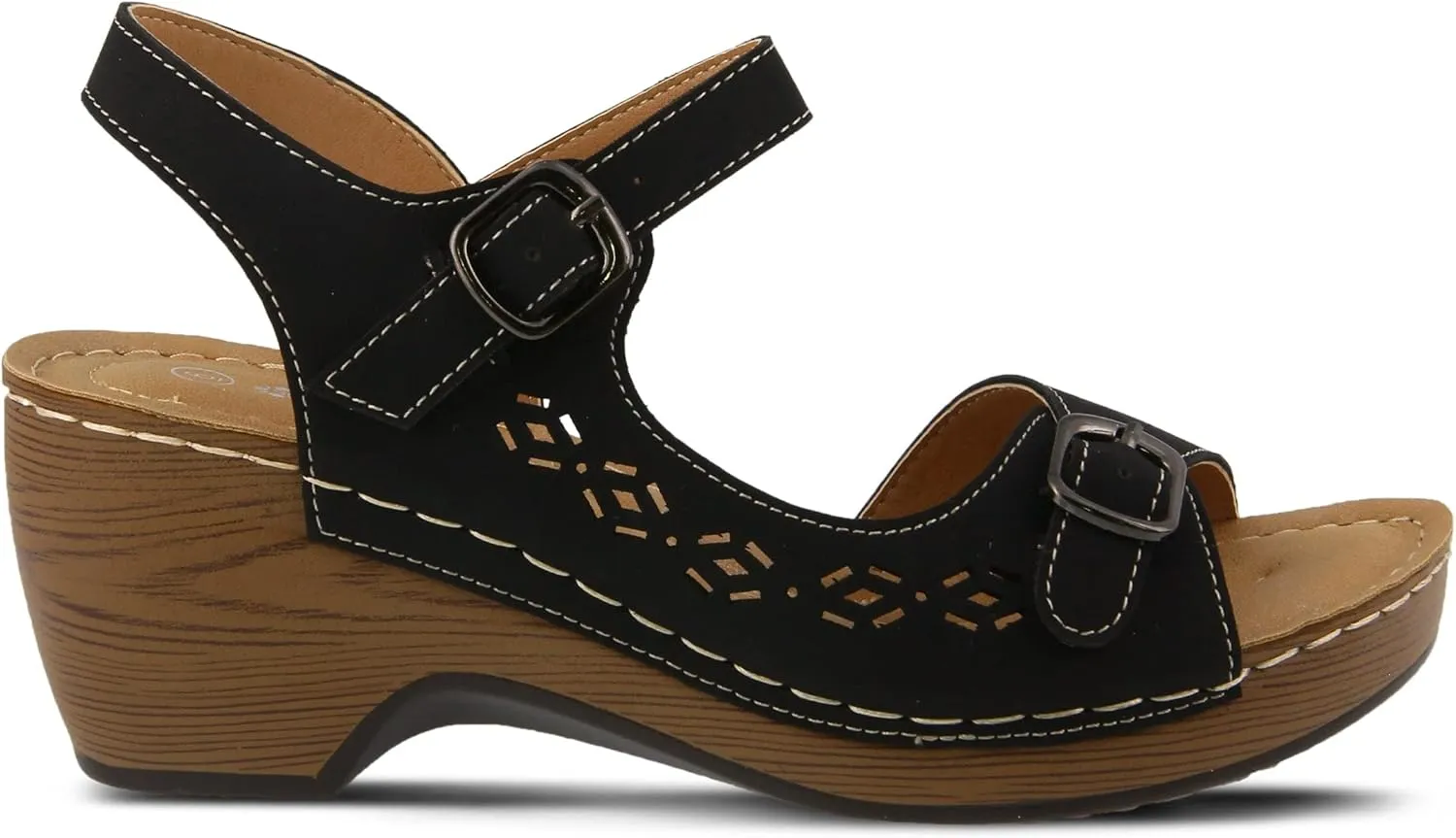 PATRIZIA Spring Step Shantay Wedge Sandals for Women - Ladies Sandals with ankle strap buckle closures - Womens Casuals Sandals for Outdoor