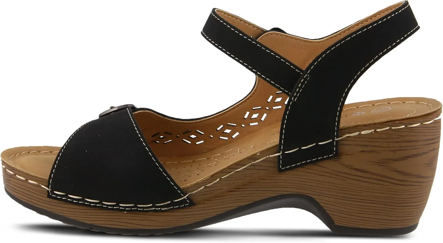 PATRIZIA Spring Step Shantay Wedge Sandals for Women - Ladies Sandals with ankle strap buckle closures - Womens Casuals Sandals for Outdoor
