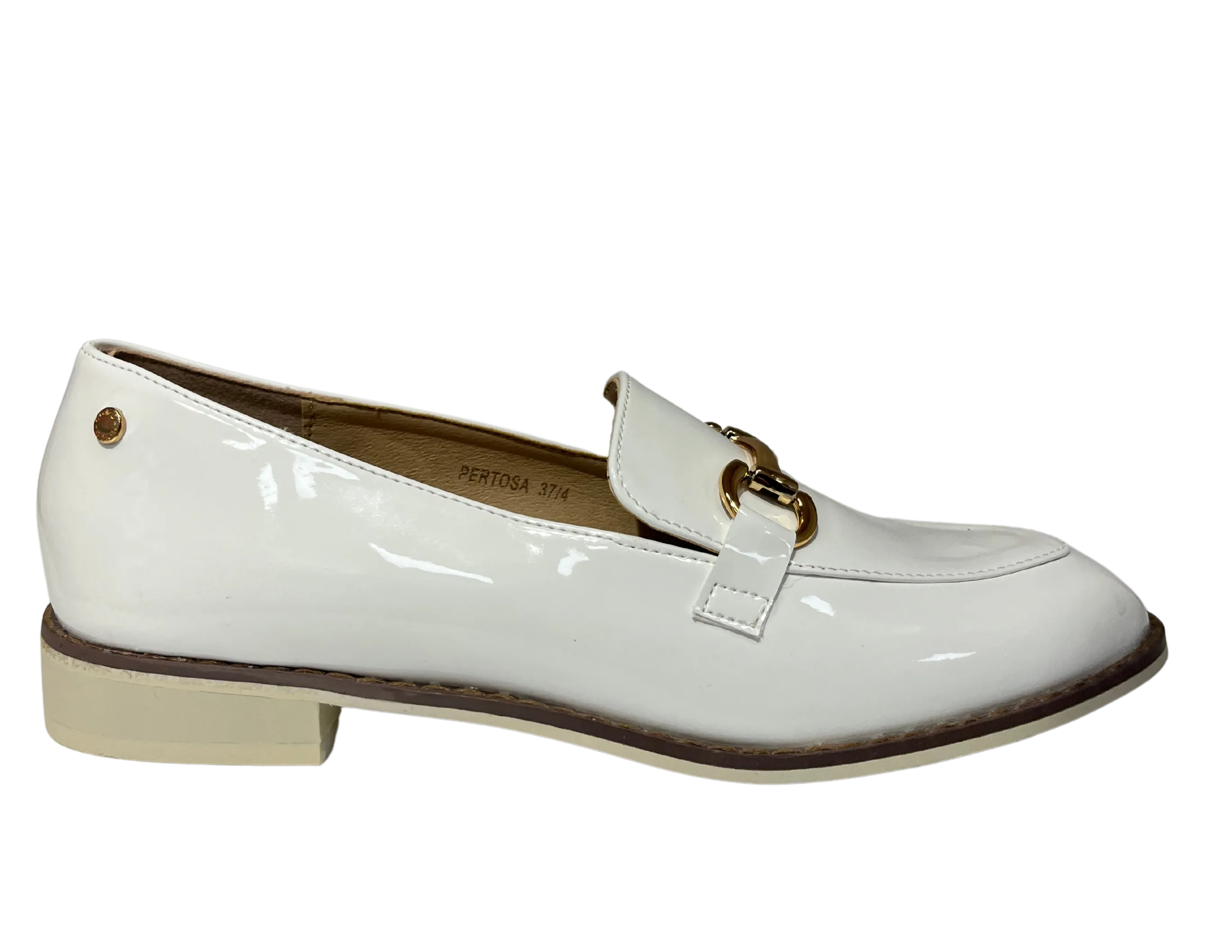 Patrizio Como Ladies Pertosa Slip On Loafer Shoe White
