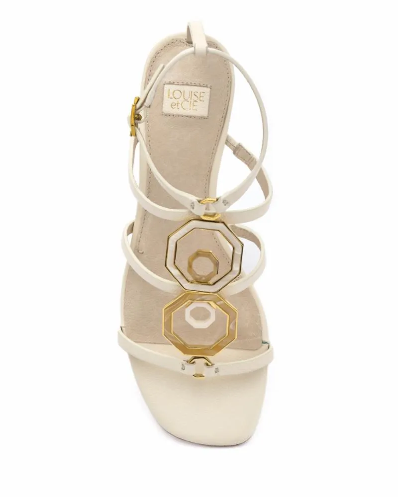 Performance-optimized Cie Octagonal Flat White Sandal Square Open EISSA Et Offer expires soon Leather Toe Louise Modern