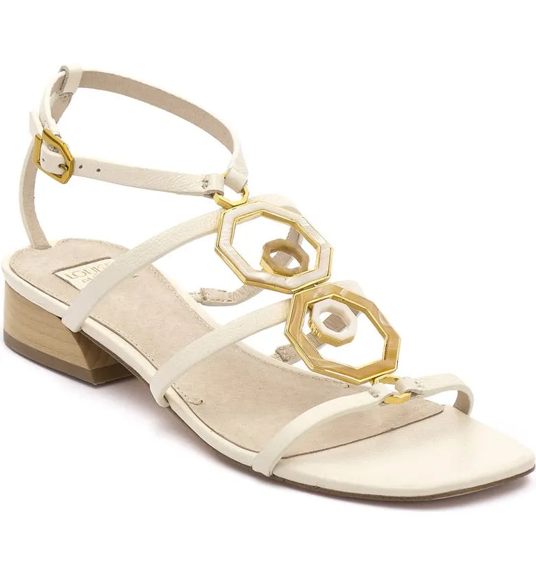 Performance-optimized Cie Octagonal Flat White Sandal Square Open EISSA Et Offer expires soon Leather Toe Louise Modern